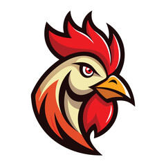 rooster head logo vector on white background