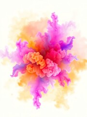 Obraz premium Abstract watercolor background resembling a colorful smoke bomb explosion, texture, creativity
