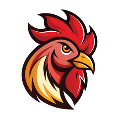 rooster head logo vector on white background