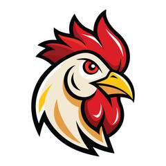 rooster head logo vector on white background
