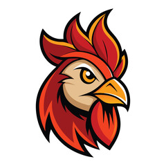 Obraz premium rooster head logo vector on white background
