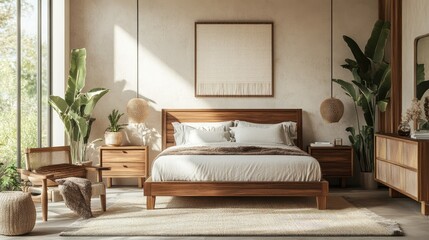 Cozy Modern Bedroom with Natural Light and Plants