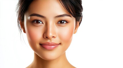 Fototapeta premium Close-up of a Young Woman with Radiant Skin