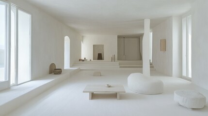 Minimalist White Interior with Natural Light