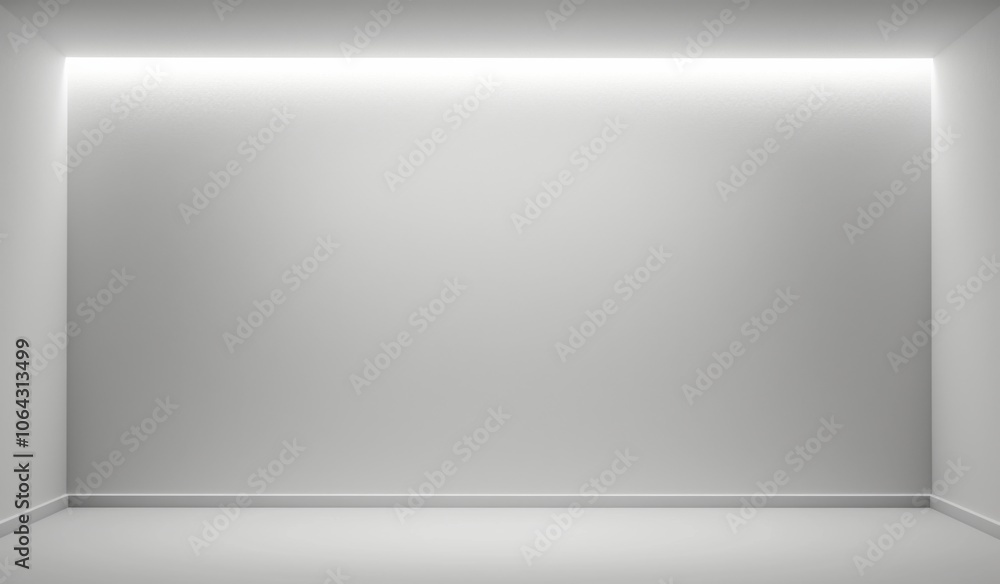 Poster white empty studio background with soft light and shadows, clean minimalist design for presentation 