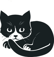 Cat silhouette vector art design illustration 