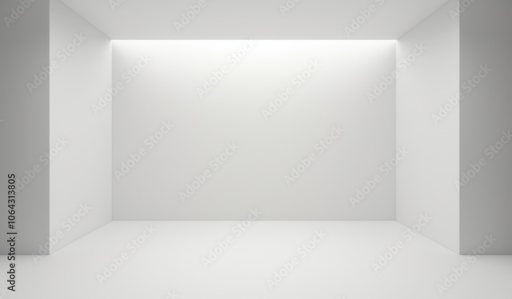 Aufkleber white empty studio background with soft light and shadows, clean minimalist design for presentation 