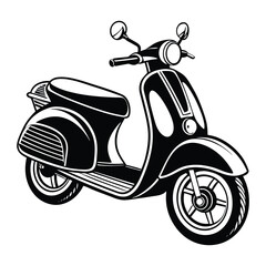 vector scooter on white background