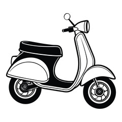 vector scooter on white background