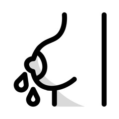 dripping breasts icon with shady style, perfect for user interface projects
