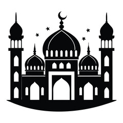 set of islamic mosques silhouettes vector illustration