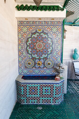 Moroccan mosaic water fountain