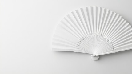 White Decorative Fan on Minimalist Background