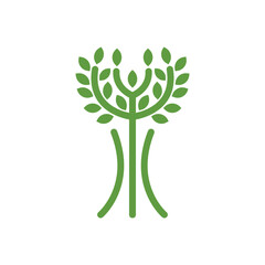 Monogram Tree Logo Template Icon