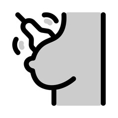 breast cancer detector icon with duotone style, perfect for user interface projects