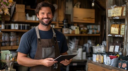 Microbusiness Owner Managing Finances and Operations, Microbusiness owner effectively manages finances and innovates for success in today's market