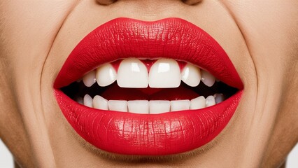 Obraz premium close up lips of young woman