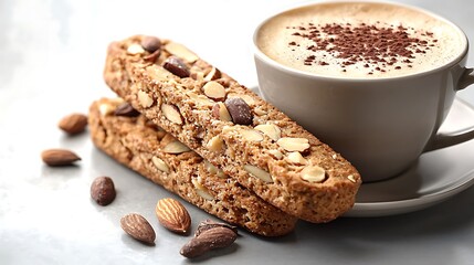 Crunchy Almond Biscotti with Cappuccino Delight