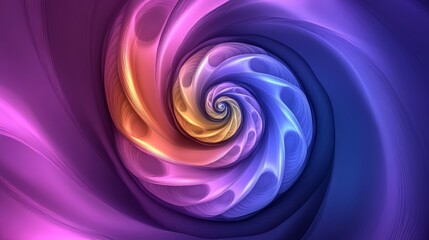Obraz premium Hypnotic spiral, a kaleidoscope of purple and orange swirls in stunning abstract design