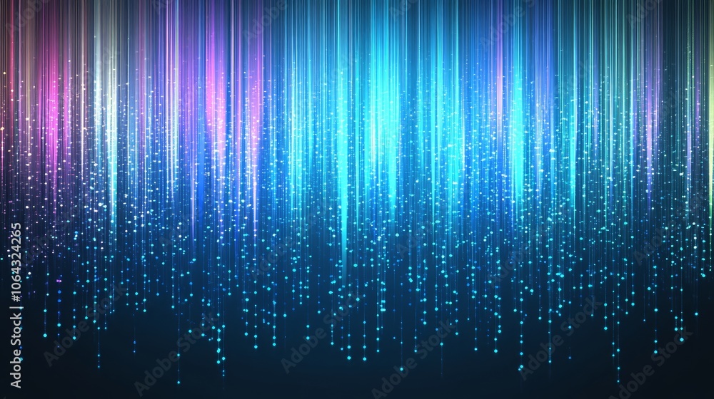 Poster dynamic abstract background with colorful lines and sparkling stars, a vibrant energetic design for 