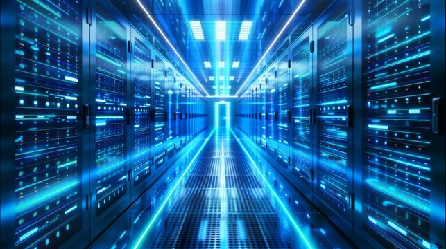 Modern Infrastructure: Symmetrical Array of Azure Servers in a Data Center