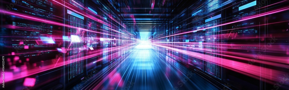 Poster abstract futuristic background illustrating high-speed data transfer.