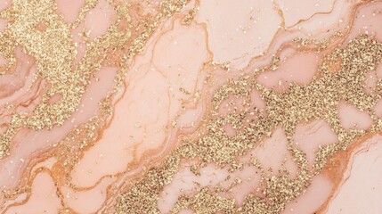 Fototapeta premium Stunning marble with intricate pink and gold patterns.