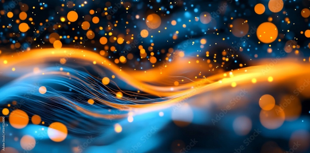 Poster dynamic abstract design perfect for creative projects with a fiber optic touch.