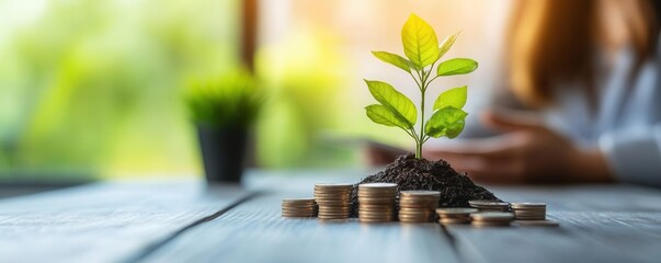 Team of experts discussing long-term financial impact of eco-friendly investments, modern workspace