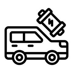 Car Electric Line Icon