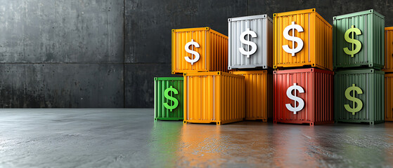 Understanding the cost implications of shipping containers represented by green dollar symbols for enhanced business strategy