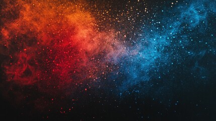 Naklejka premium Vibrant Colorful Dust Particles on Dark Background