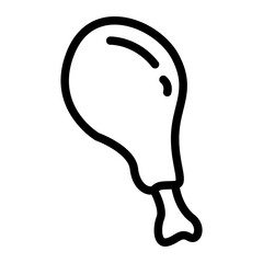 Drumstick Chicken Line Icon