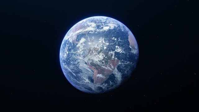 Rotating planet Earth from space. 