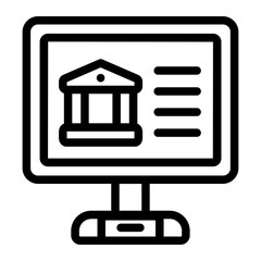 Online Banking Line Icon