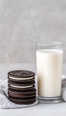 Chocolate Cookies and Milk for a Sweet Treat