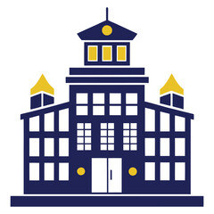 Fototapeta premium vector silhouette police station and police