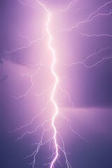 Fototapeta premium lightning bolt. Lightning flash bolt or thunderbolt. Pink lightning or magic power blast storm. Thunder and lightning isolated on pink background