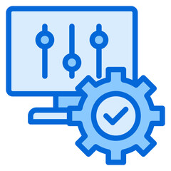 System Configuration Blue Icon