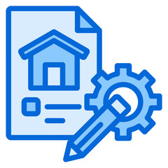 Obraz premium Building Plan Blue Icon