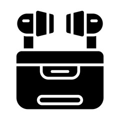 Wireless Earbuds Solid Icon