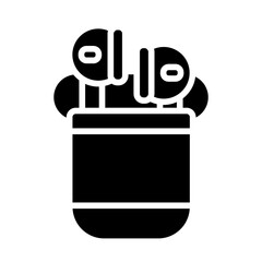 Wireless Earbuds Solid Icon
