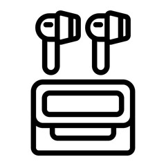 Wireless Earbuds Line Icon