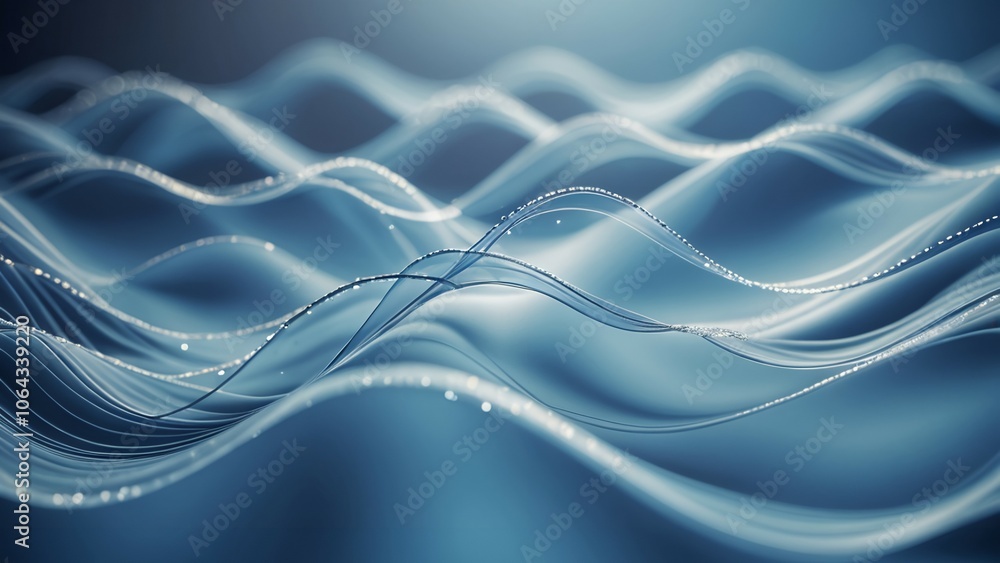 Aufkleber abstract image of undulating blue waves resembling a digital representation of sound or light waves.