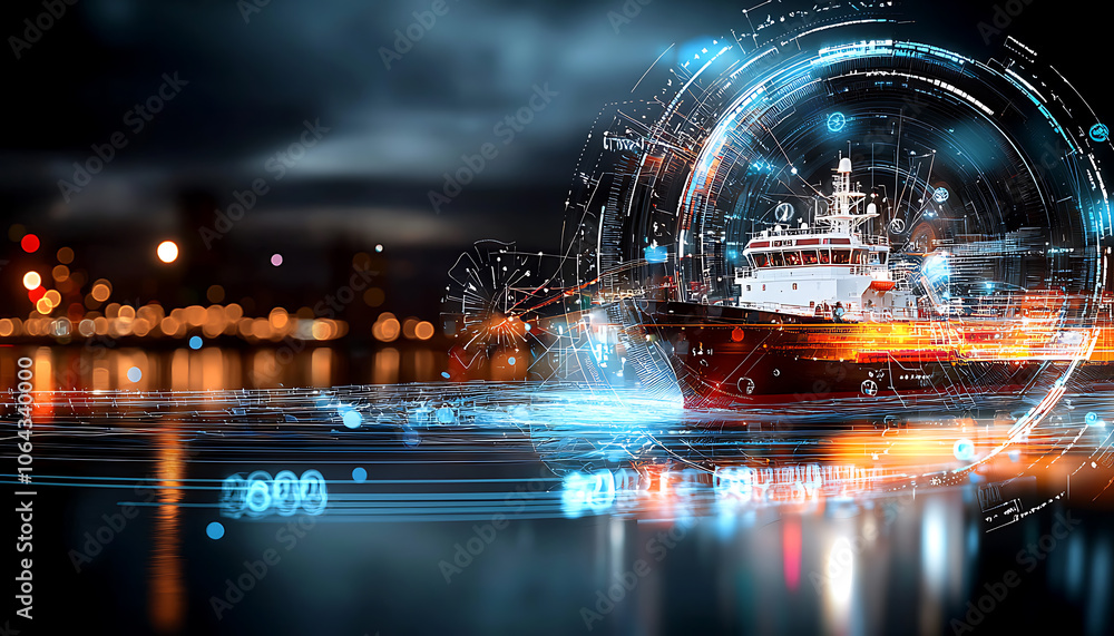 Aufkleber visualizing the future harnessing digital supply chain data to optimize cargo ship operations and en