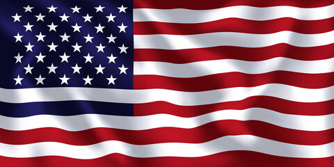 Fototapeta premium American flag waving in the wind: symbol of freedom and democracy