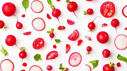 Fresh Red Veggies on White Background
