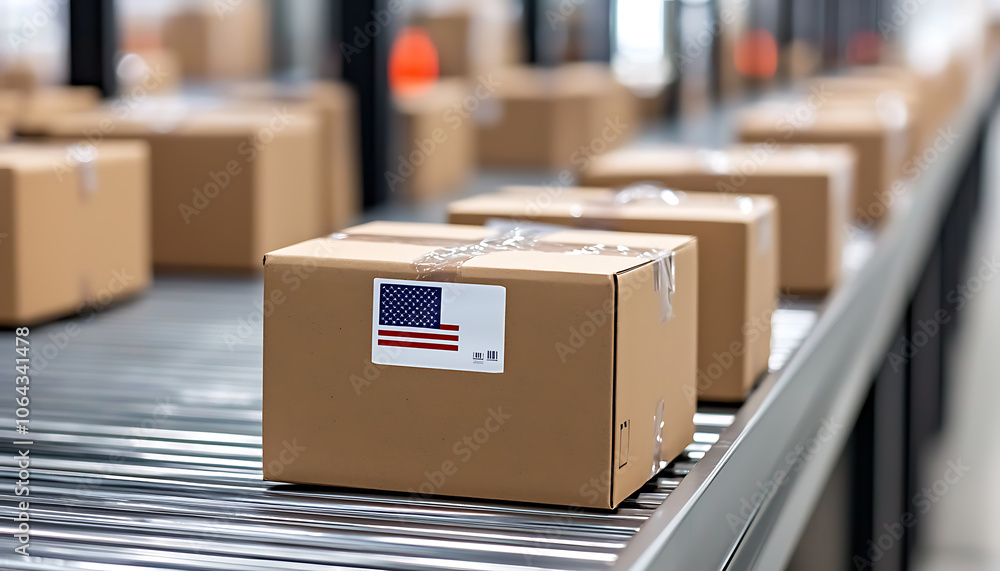 Poster enhance warehouse efficiency by implementing smart inventory tags on packages for streamlined logist