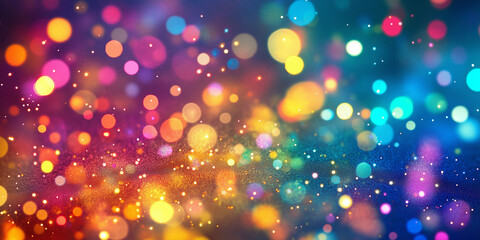 Colorful bokeh lights creating festive abstract background for celebration