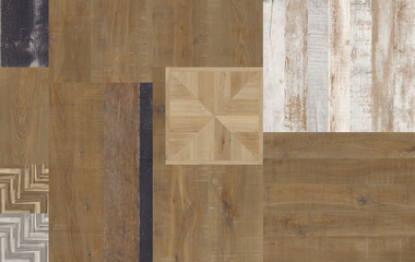 Creative patchwork wood wooden pattern mixed for ceramic wallpaper design